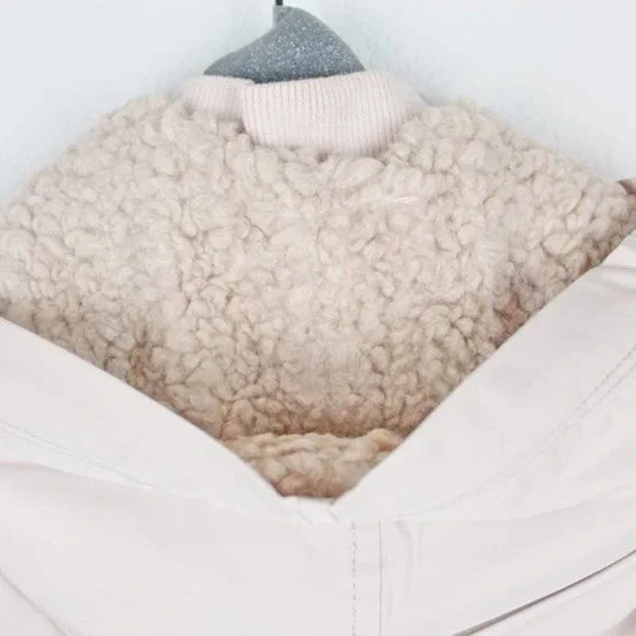 Vince Quilted Faux Shearling Lined Puffer Jacket